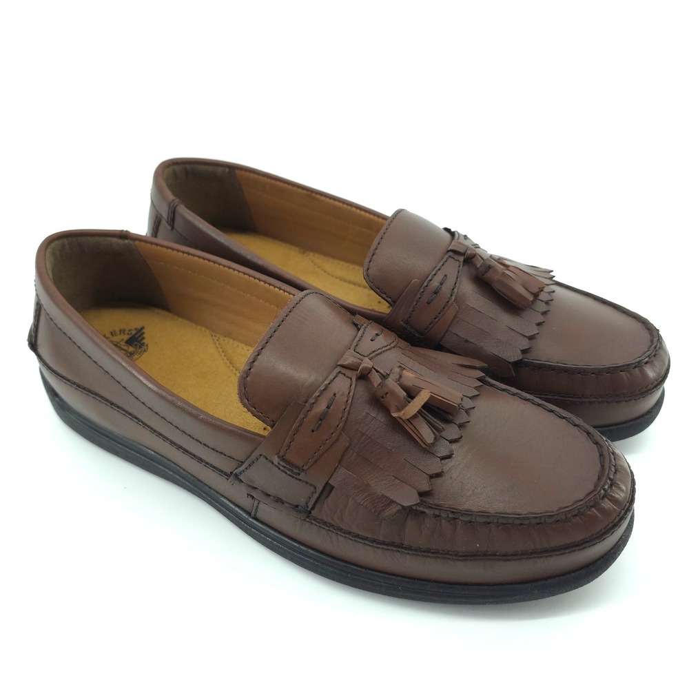 Dockers Mens Sinclair Loafer Leather Antique Brown 12 M Tassel Kiltie Footbed